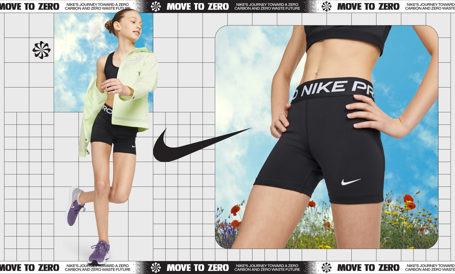 Nike Pro Big Kids' (Girls') 3 Shorts Large Carbon Heather/White