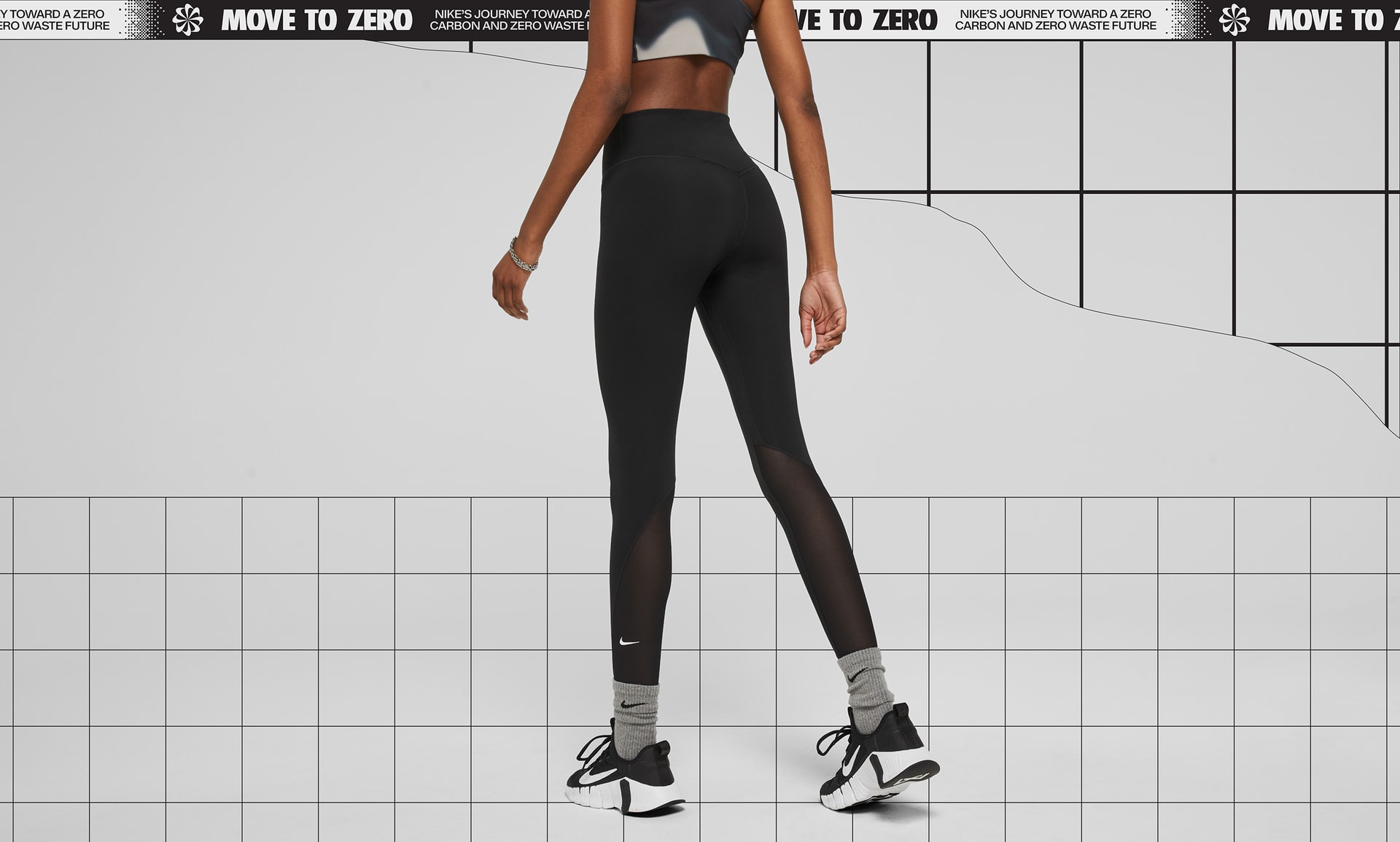 Nike One Women's Mid-Rise 7/8 Mesh-Paneled Leggings.