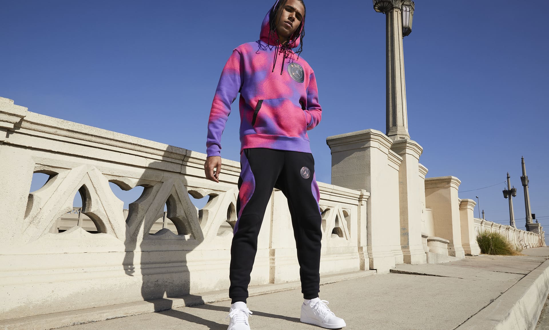 jordan paris saint germain printed fleece pullover hoodie