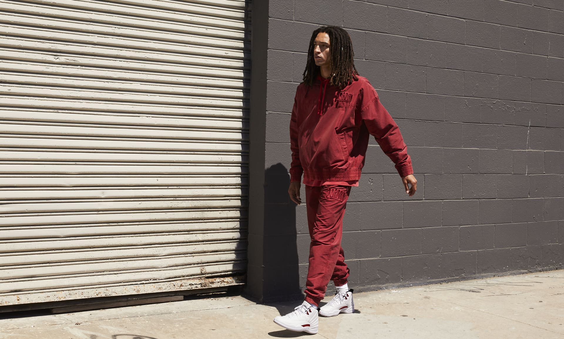 all red jordan 12 outfit