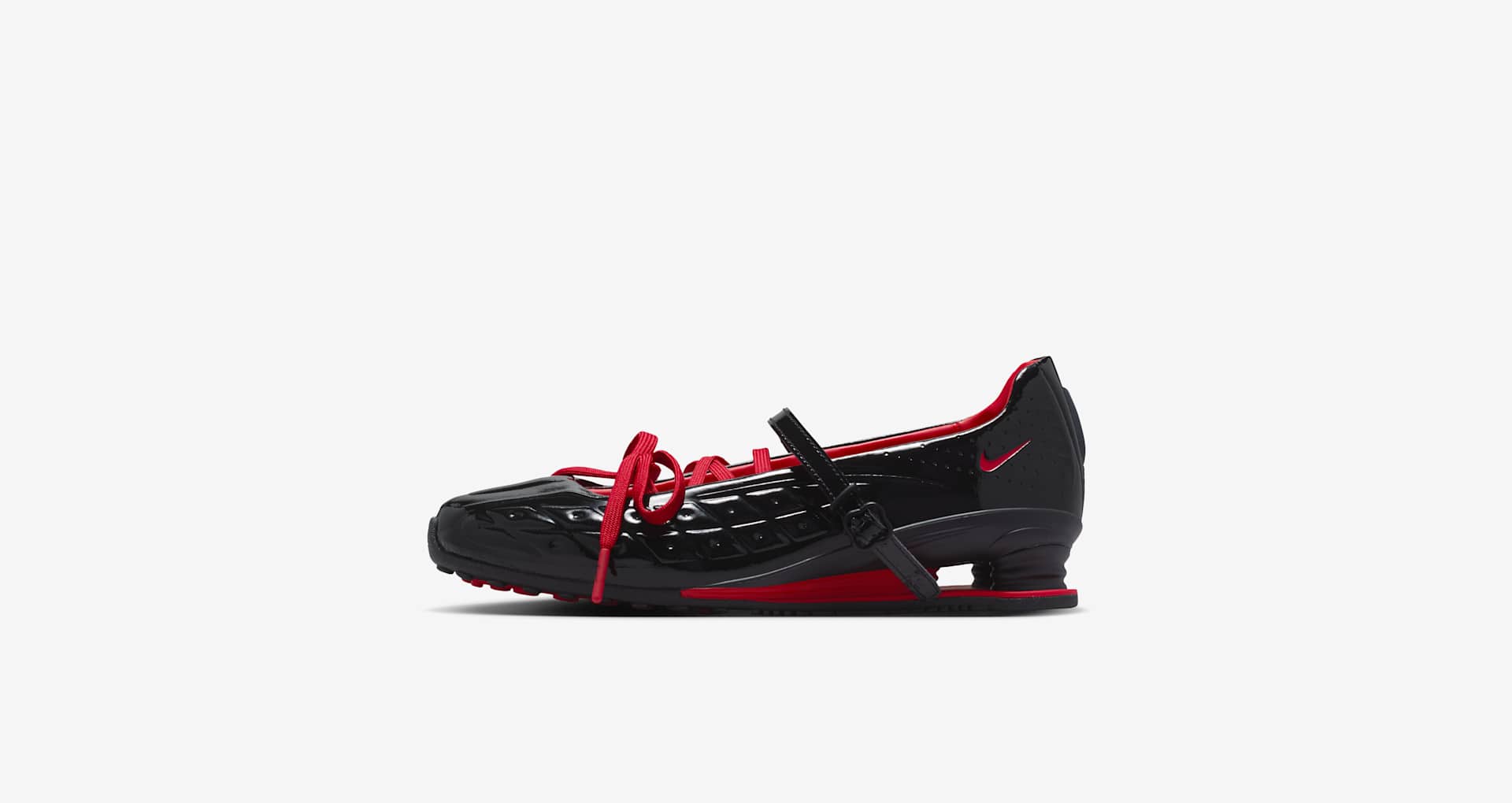LABELHOOD × Nike Shox Z Calistra Women's Shox Z Calistra x LABELHOOD 'Black and University Red