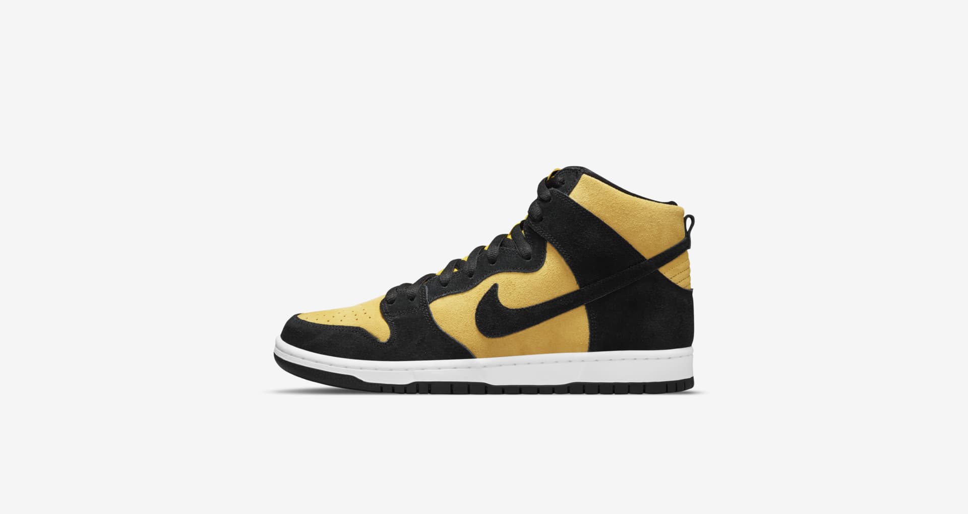 nike sb dunk high pro black & varsity maize