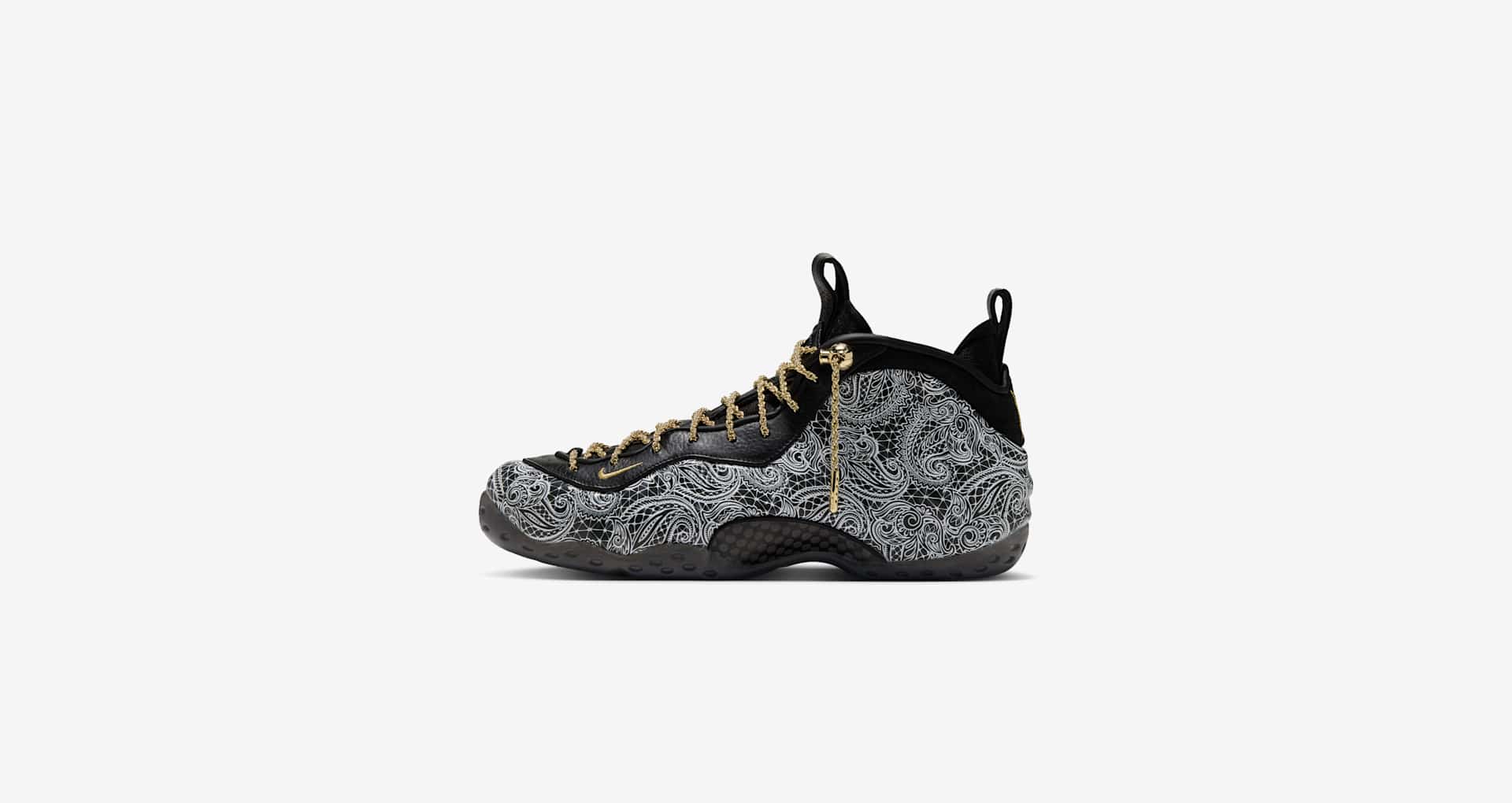 ハイステイ　スンミン　ポラロイド Air Foamposite One x Victor Solomon 'Black and Metallic Gold