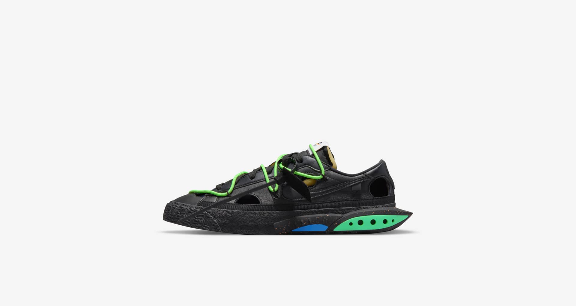 ナイキ NIKE × オフホワイト OFF WHITE ■ 【 BLAZER LOW Black and Electro Green DH7863 001 】 ブレーザー ロー ブラック アンド エレクトロ グリーン スニーカー　f19650 Blazer Low x Off-White™️ 'Black and Electro Green' (DH7863-001