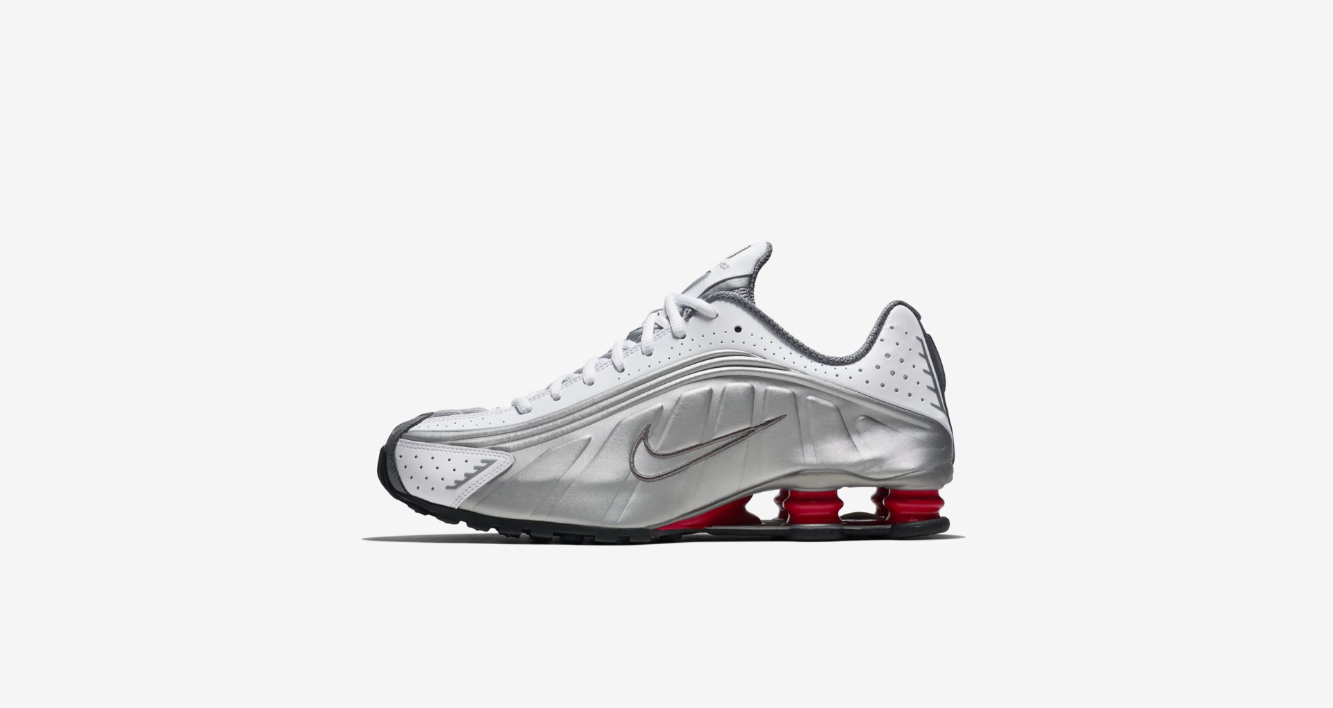 nike shox r4 white red