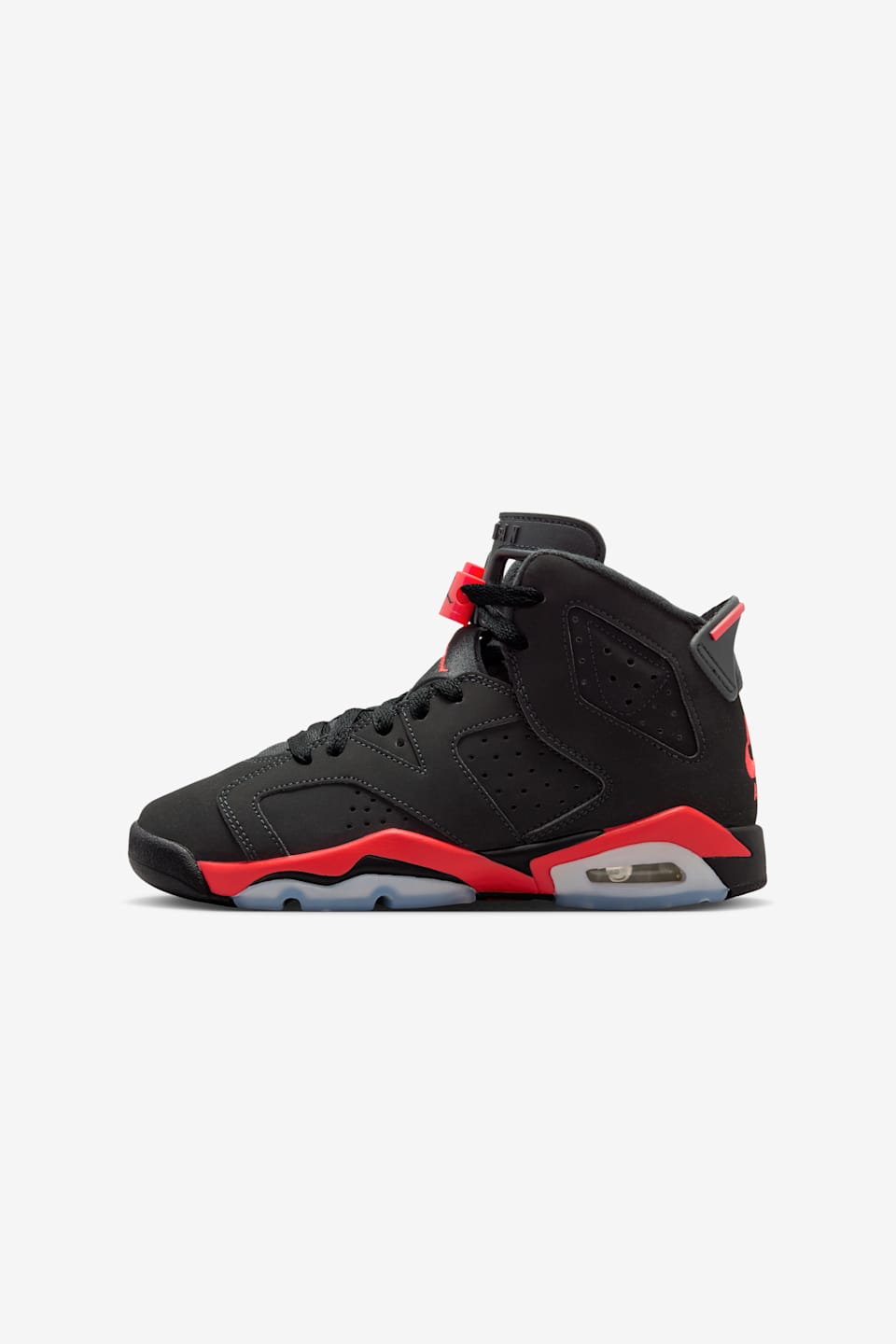 Big Kids' Air Jordan 6 Retro 'Infrared Salesman' Black and Light Crimson (IQ1275-001)