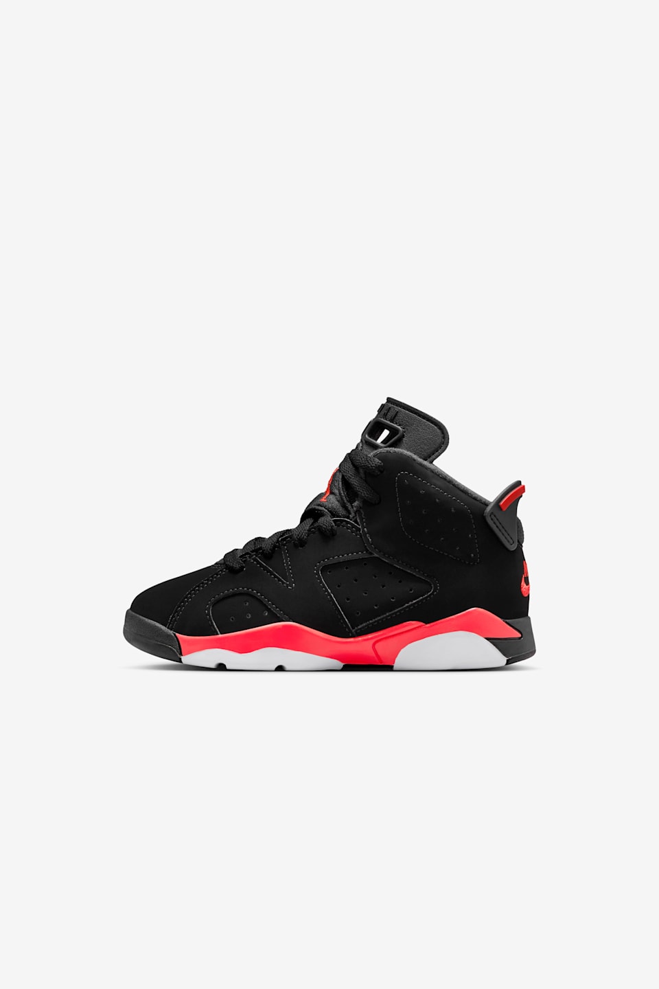 Little Kids' Jordan 6 Retro 'Infrared Salesman' Black and Light Crimson (IQ1277-001)