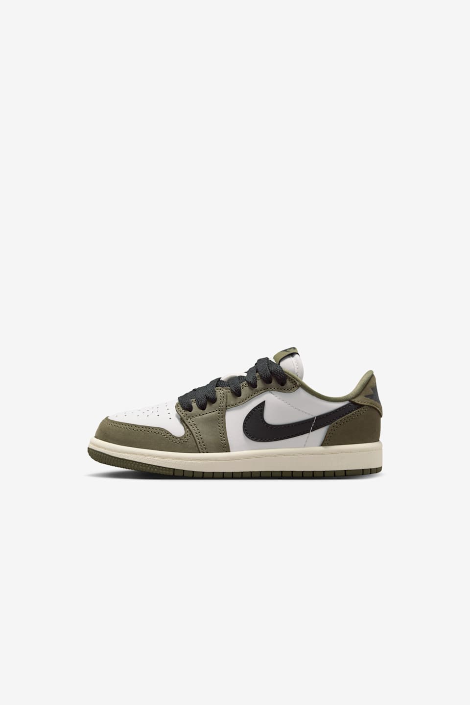 Little Kids' Jordan 1 Low 'Medium Olive and Summit White' (HQ6996-200)