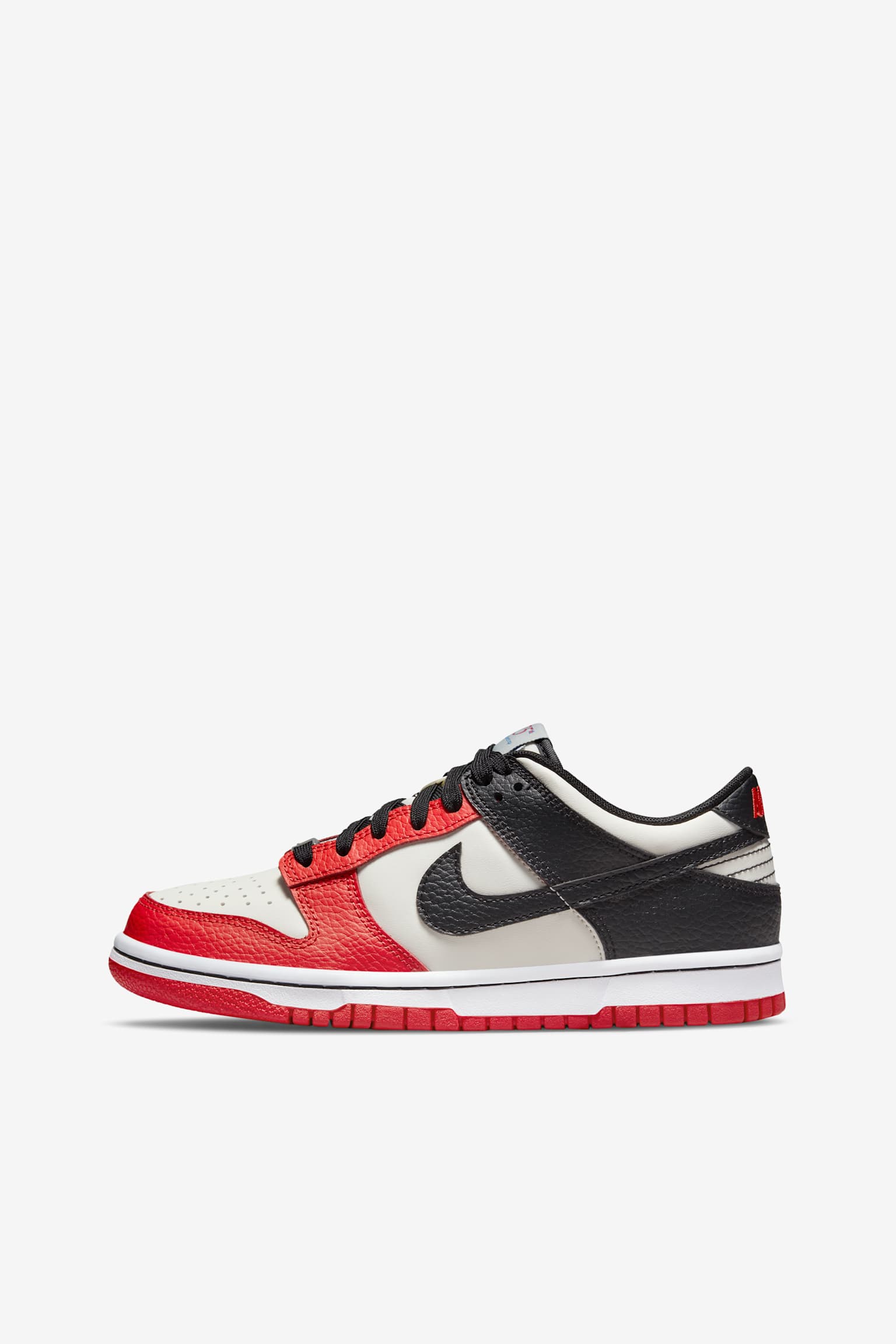 Big Kids' Dunk Low 'Black and Chile Red' (DD3363-100