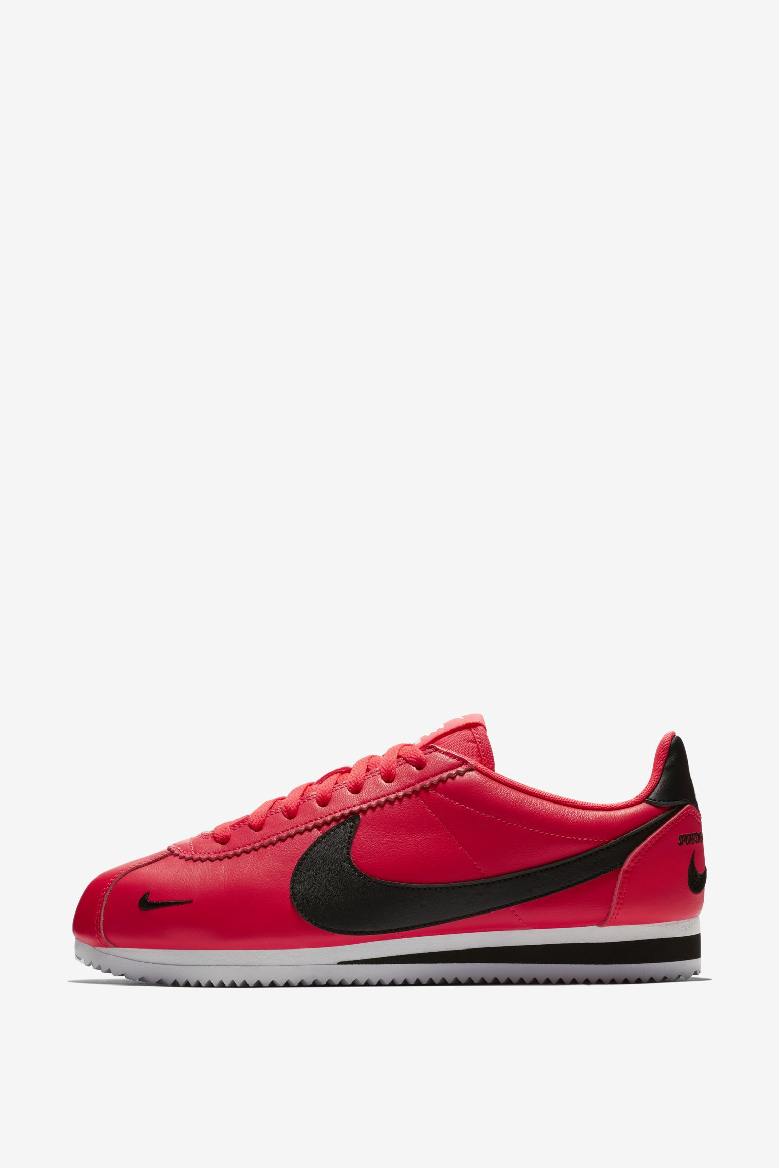 ★Nike ナイキ Nike Cortez Black/White/University Red Nike Cortez ID PRM Leather 2024 Black Red Swoosh Mens Sz 14