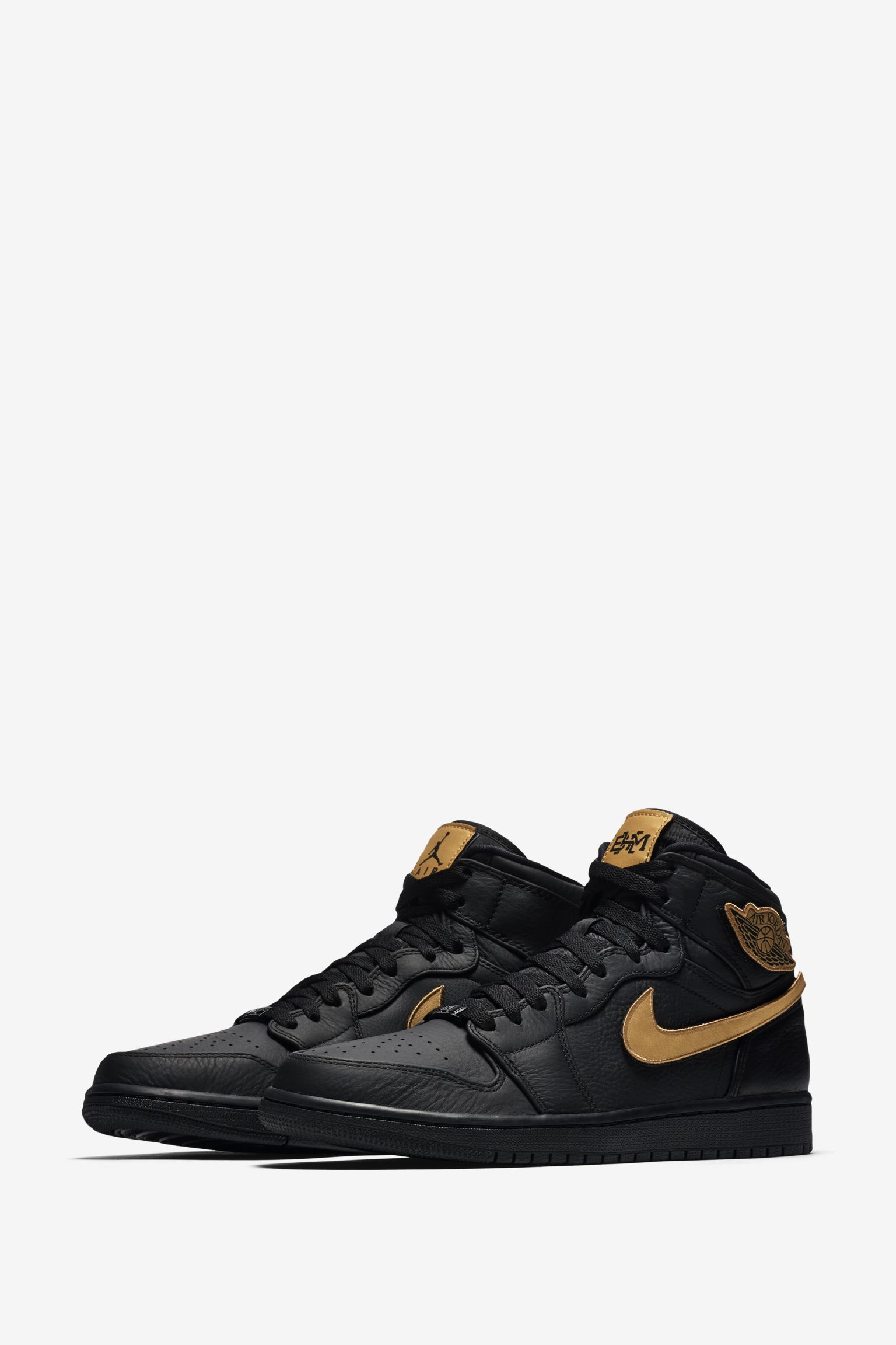 Nike Air Jordan 1 Retro HI BHM 黒/金 2017 Nike Air Jordan 1 Retro High BHM Black Gold Size 9