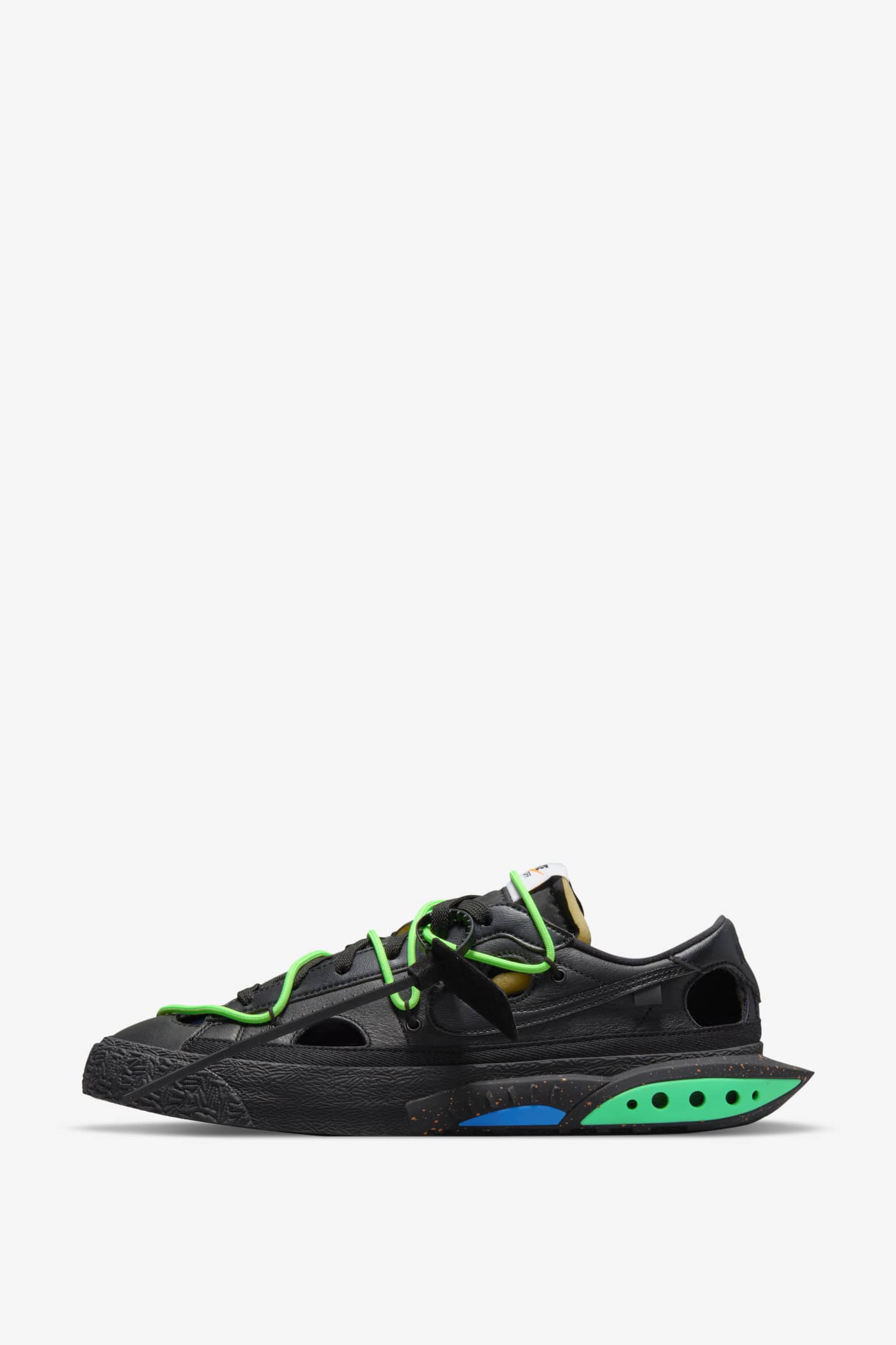 Blazer Low x Off-White ™ 'Black and Electro Green' (DH7863