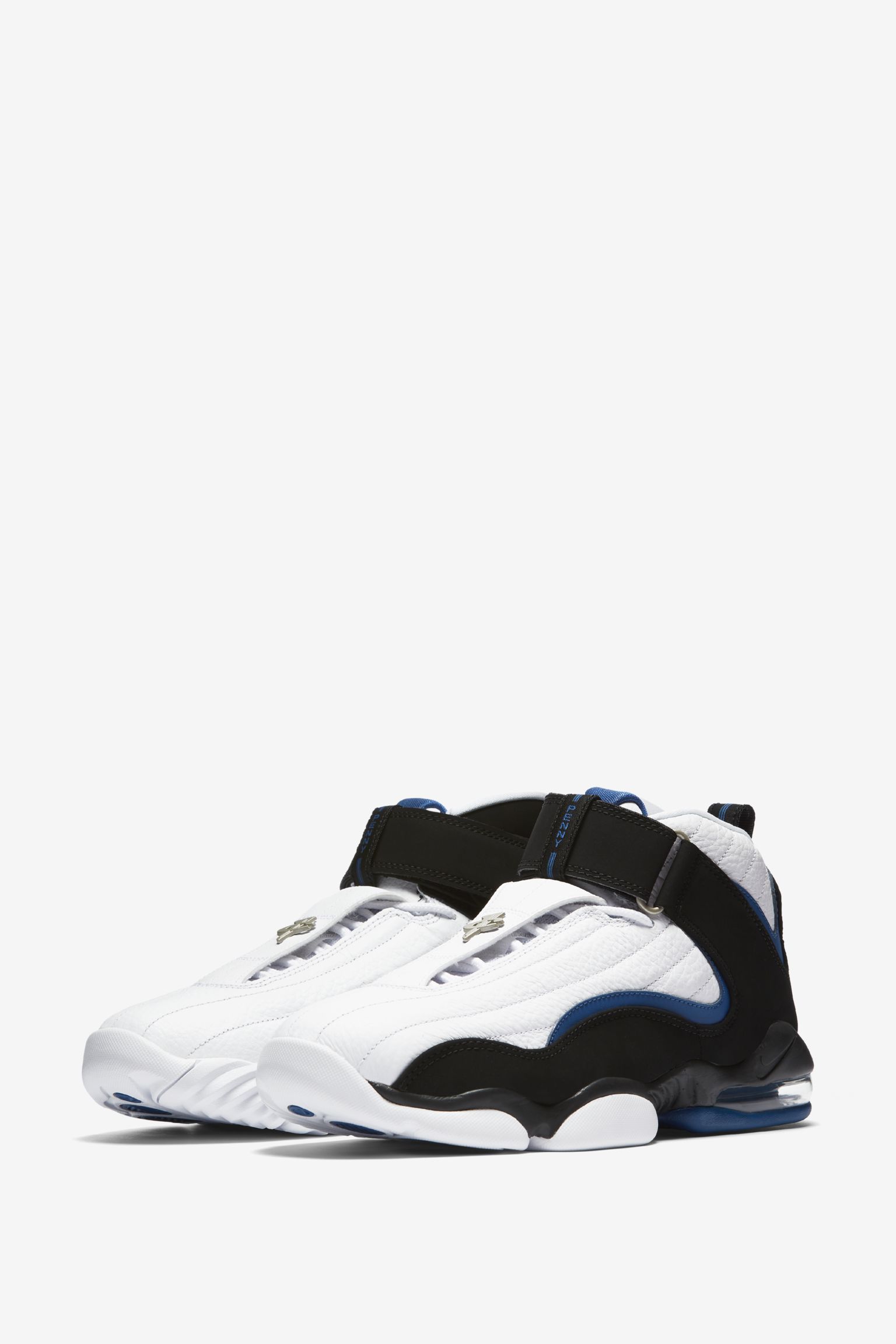 Nike Air Penny 4 'White & Black & Atlantic Blue'. Nike SNKRS
