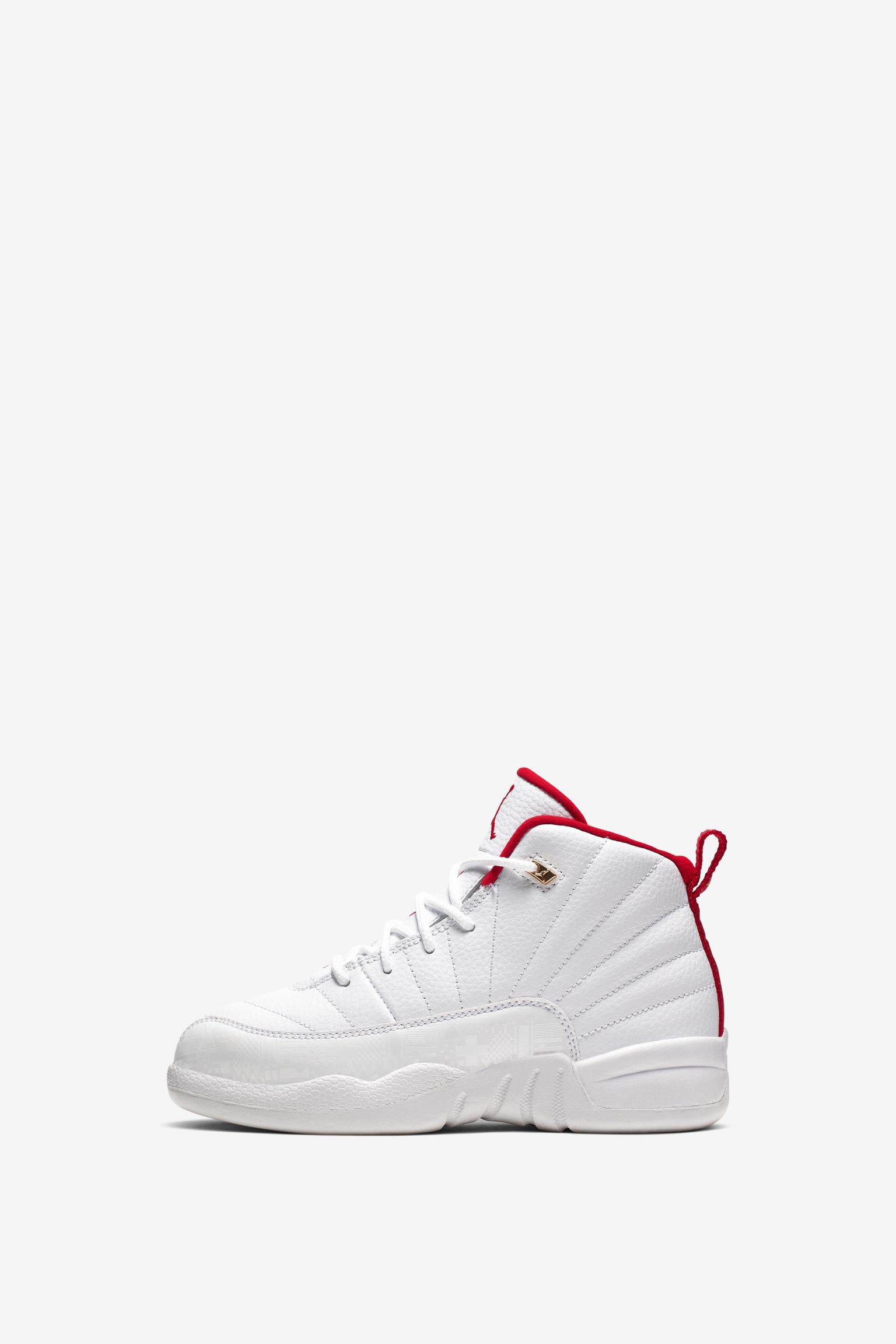 white gold and red jordans