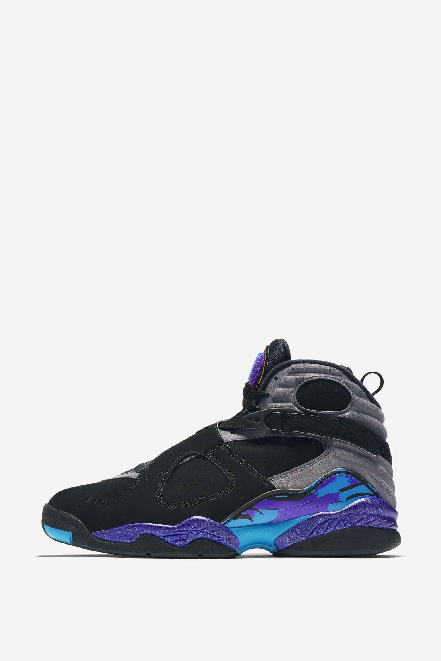 Jordan 8 hotsell black and purple