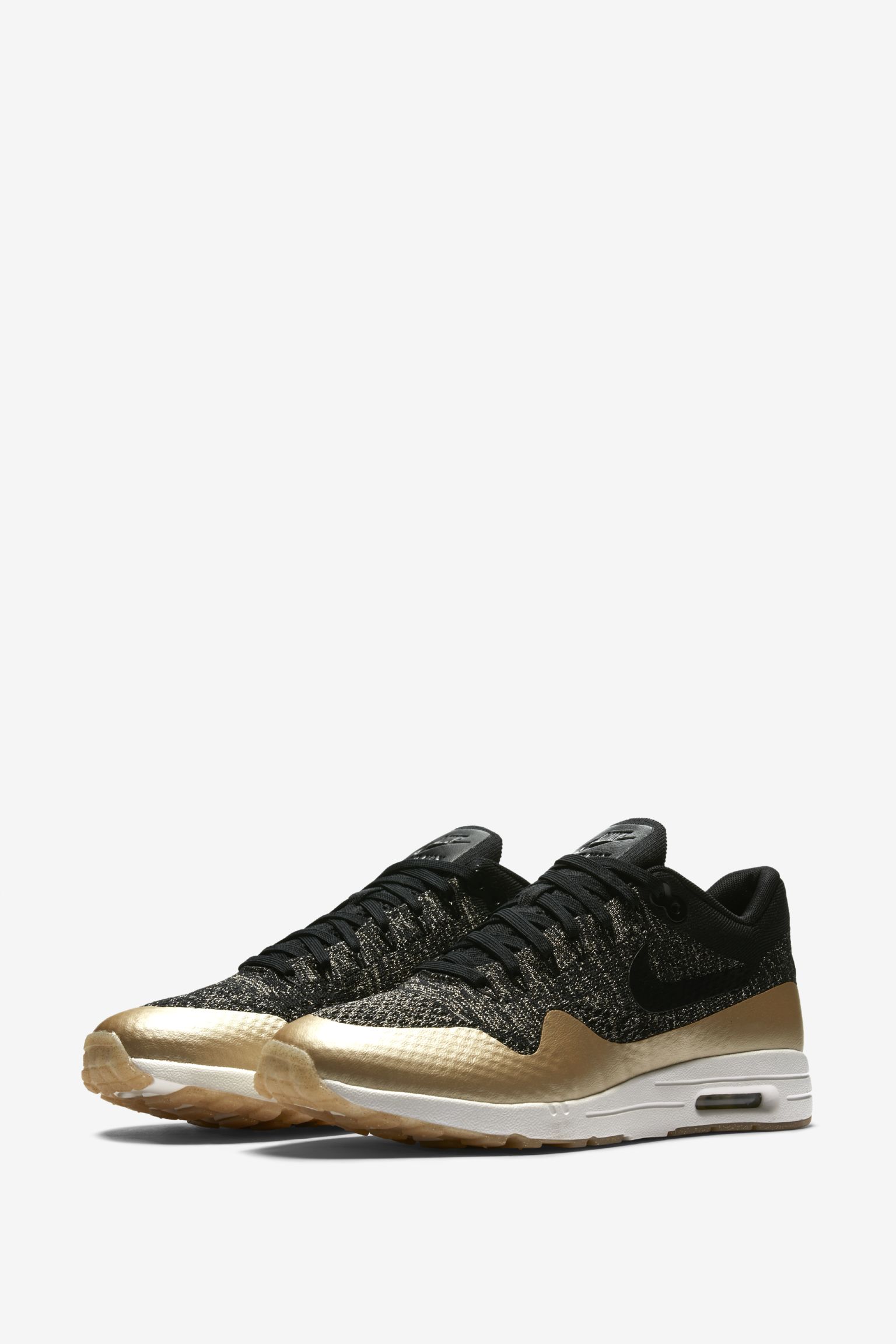 Nike Air Max 1 Ultra 2.0 Flyknit Metallic 'Black \u0026amp; Metallic Gold' voor  dames. Nike SNKRS