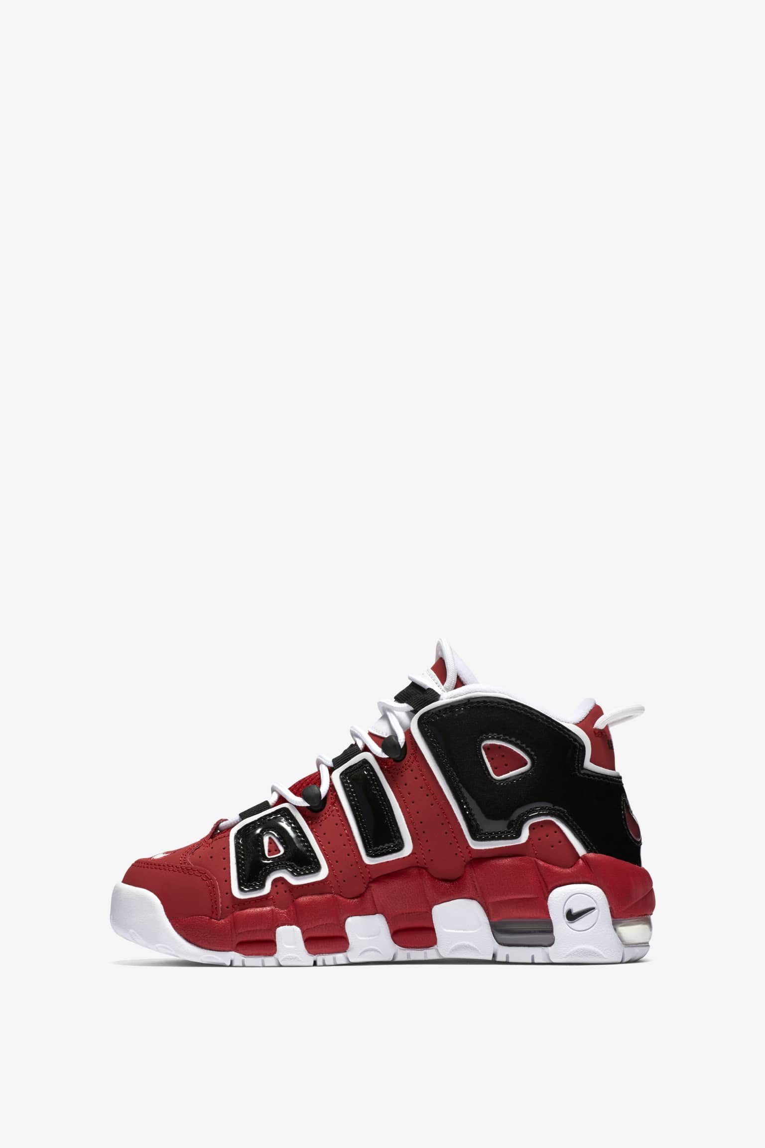 nike uptempo 96 red and black