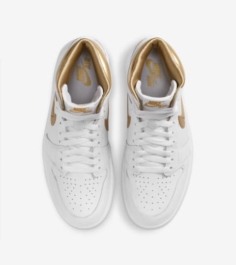 womens jordans white and gold