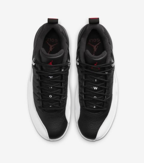 jordan 12 black white low