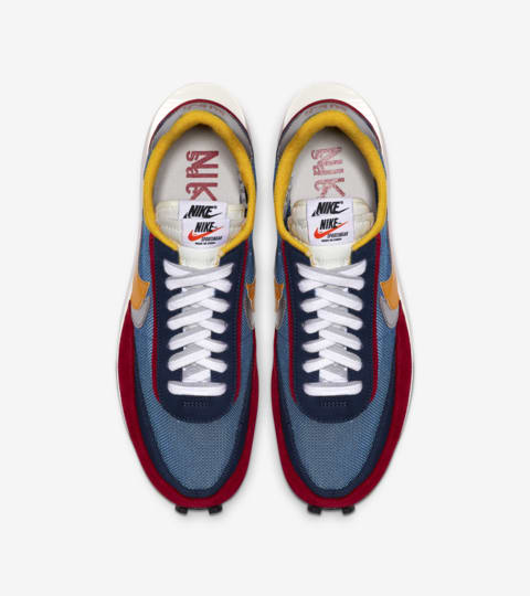 sacai waffle blue red