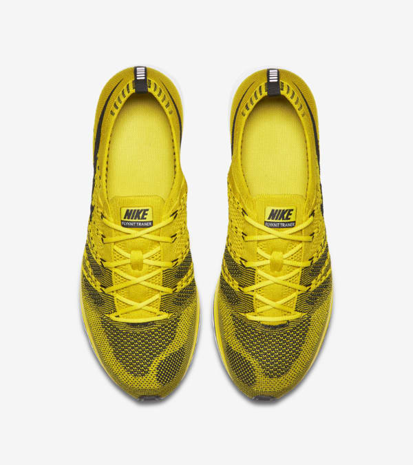Nike flyknit trainer bright citron on feet shop