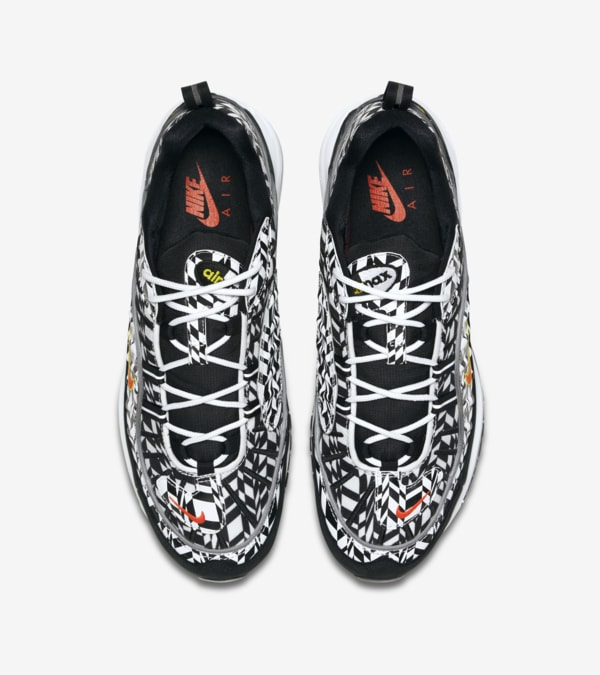 Air max 98 white/black/team orange top