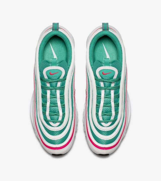 Nike Air Max 97 White Kinetic Green Pink Blast Release Date. Nike SNKRS AT