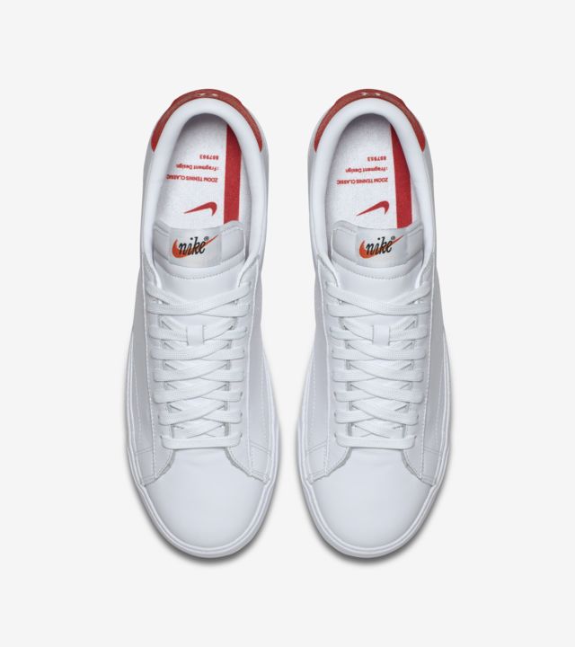 NikeLab x Fragment Zoom Tennis Classic 'White & University Red'. Nike SNKRS