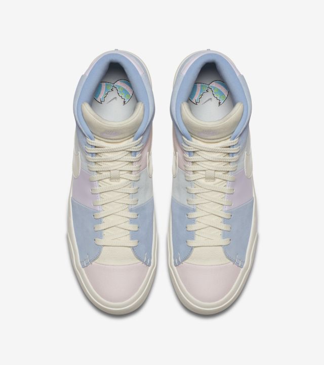 nike blazer patchwork on feet