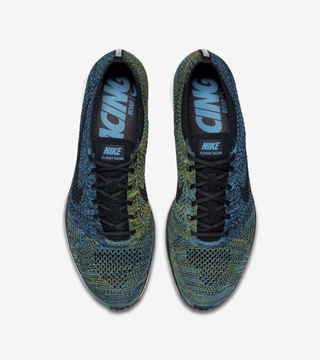 nike flyknit racer yellow black