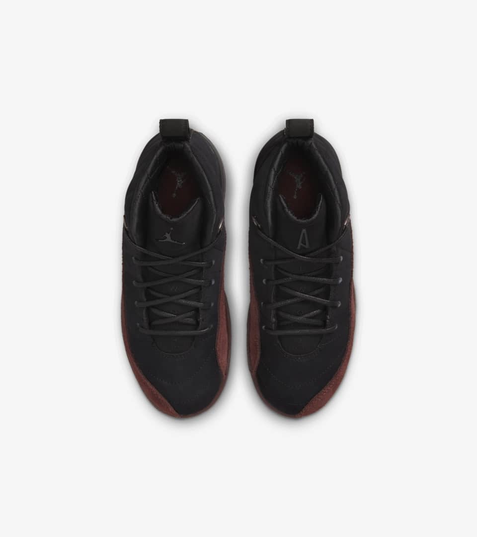 Kids' Air Jordan 12 x A Ma Maniére 'Black and Burgundy Crush