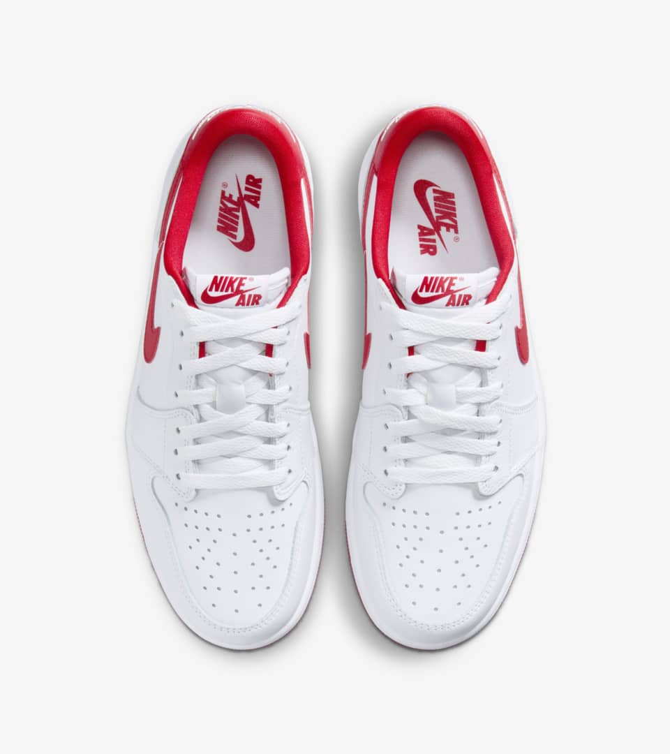 Jordan 1 low on sale red and white