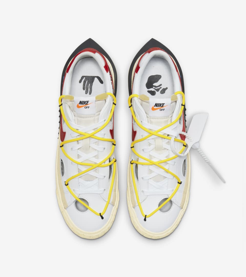 Our Best Look Yet At The Off-White x Nike Blazer Low White University Red •