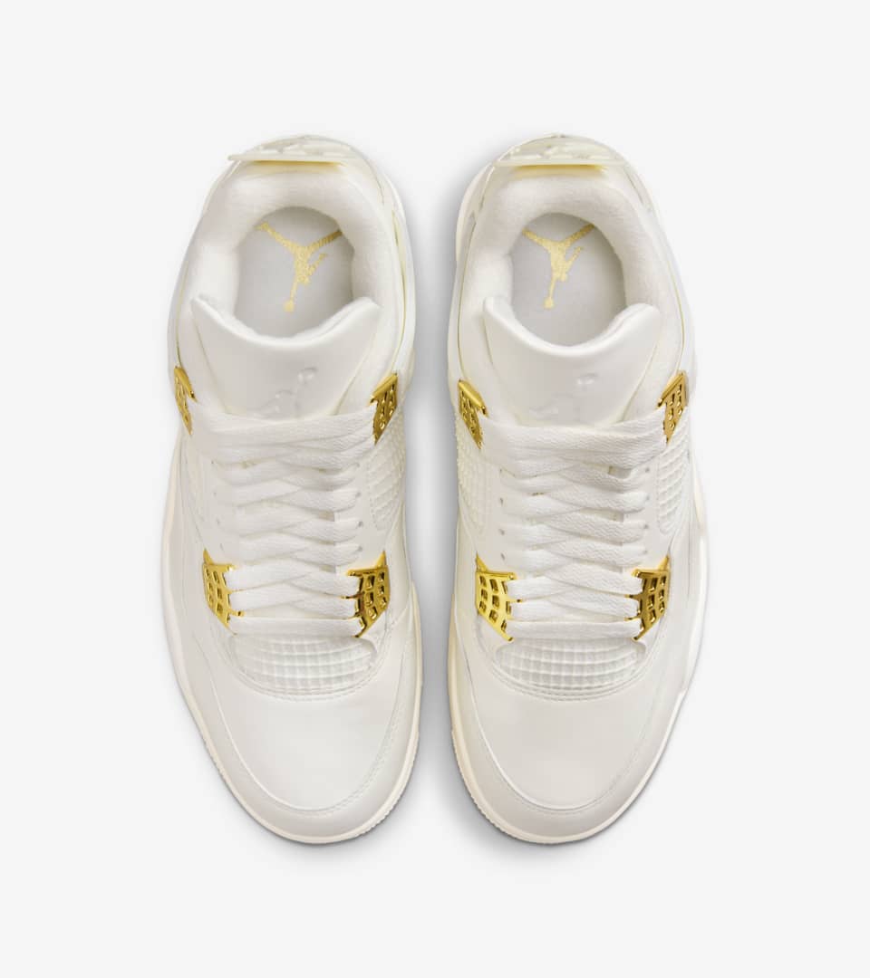 Air Jordan 4 White and Gold voor dames AQ9129 170
