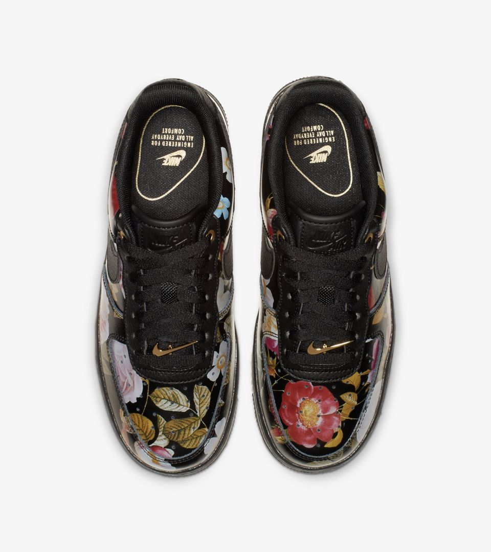nike air force black with flowers