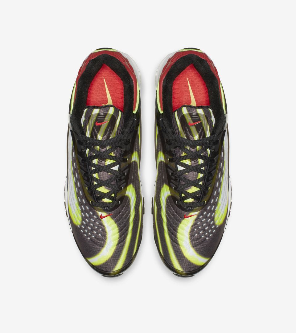 nike air max deluxe black volt habanero red white
