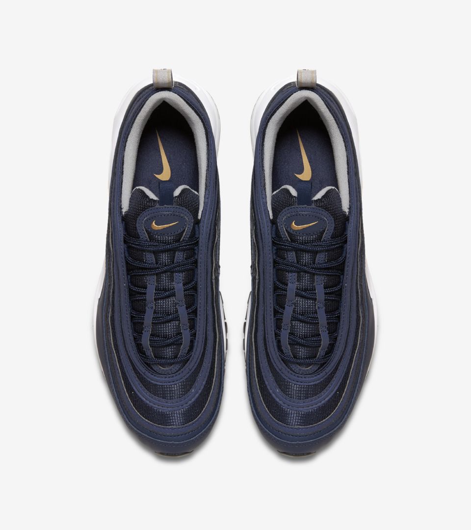 navy blue and gold air max 97