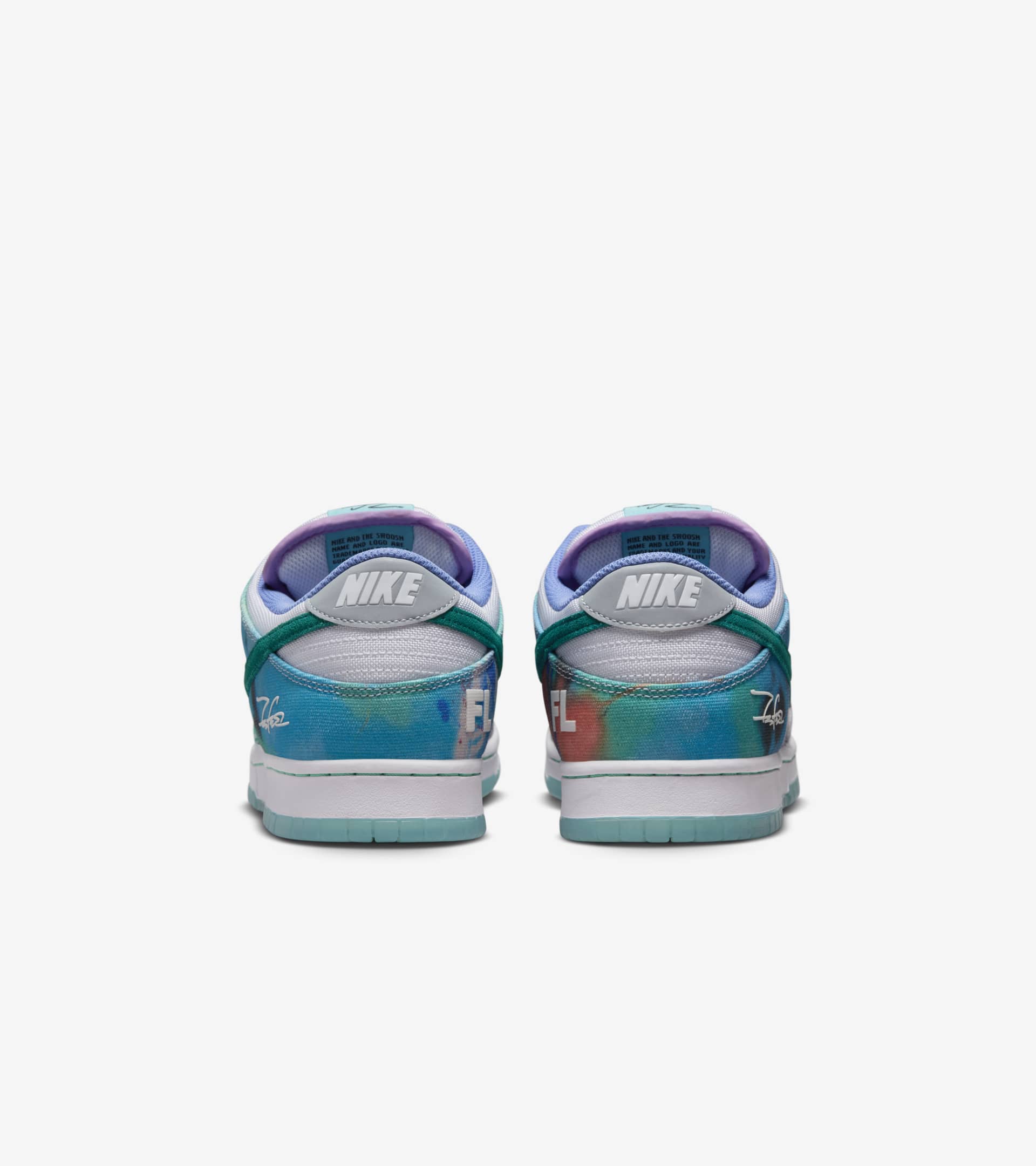 Nike SB Dunk Low x Futura Laboratories White and Geode Teal 
