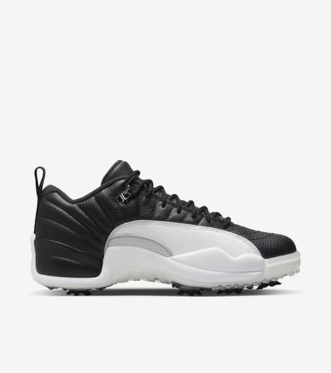 jordan 12 black white low