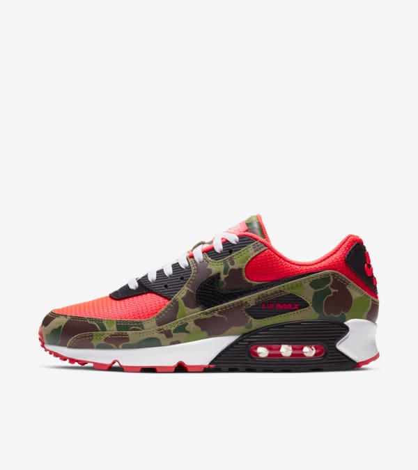 Air max 90 red and black hot sale