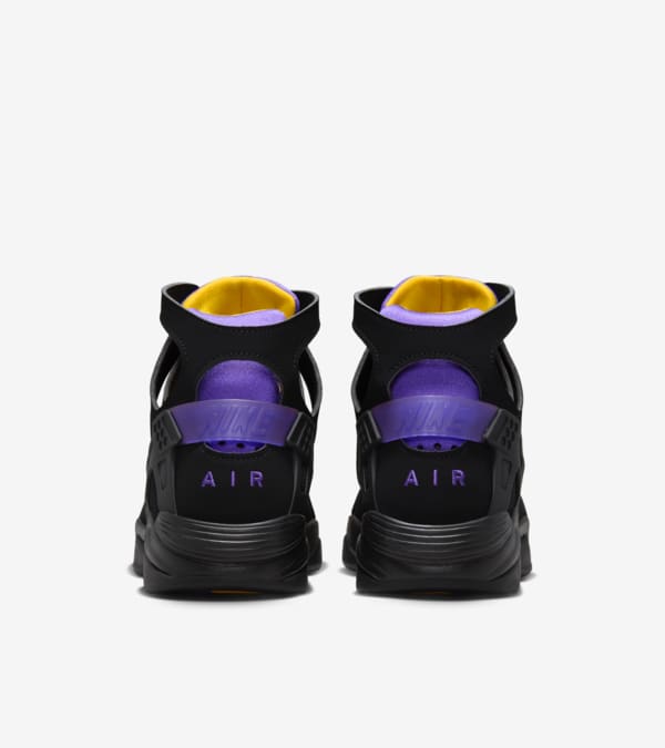 Air Flight Huarache Black and Varsity Purple FD0188 001 Release Date. Nike SNKRS