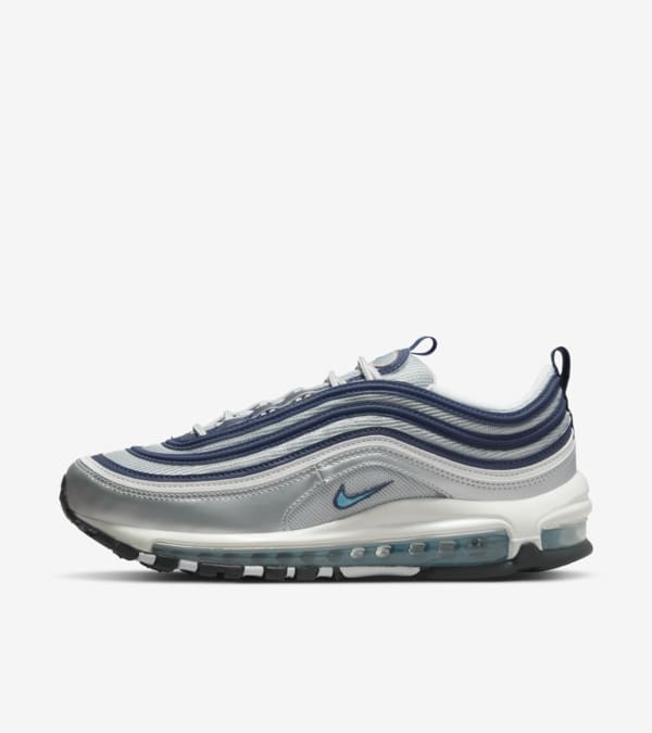 Women s Air Max 97 Metallic Silver and Chlorine Blue DQ9131 001 Release Date. Nike SNKRS