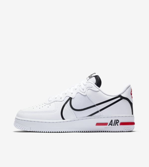 Air Force 1 React White Black True Red Release Date. Nike SNKRS