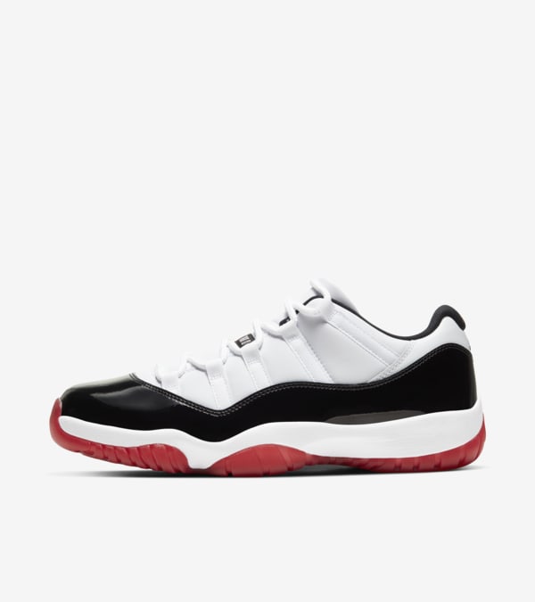 Black white and red jordan 11 shop