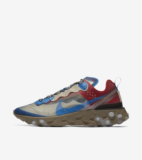 Nike React Element 87 Undercover Light Beige Chalk and Signal Blue Release Date. Nike SNKRS