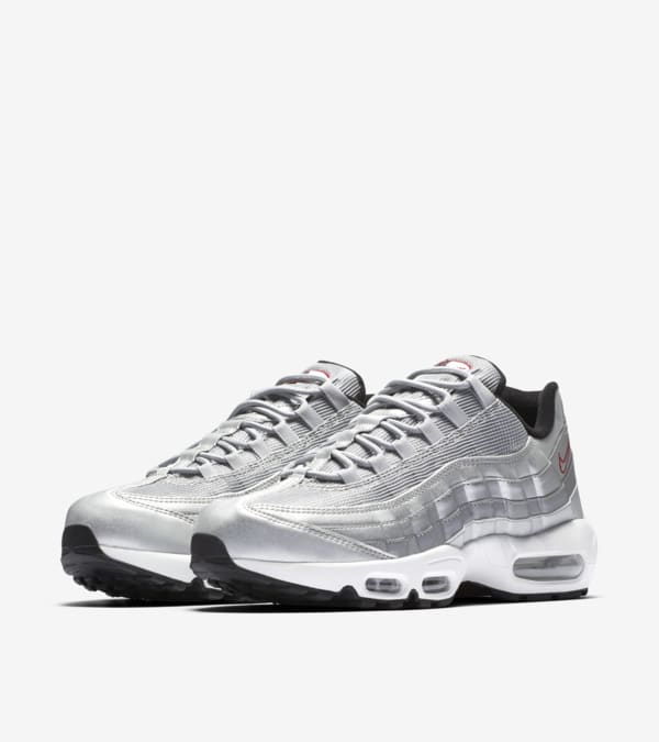 White and silver air max 95 hotsell