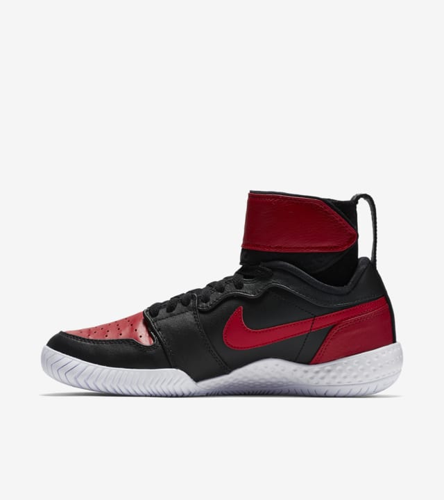 Women s NikeCourt Flare AJ1 Black Varsity Red Nike SNKRS