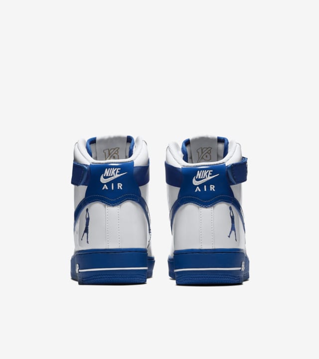 Blue and white air force 1 high deals