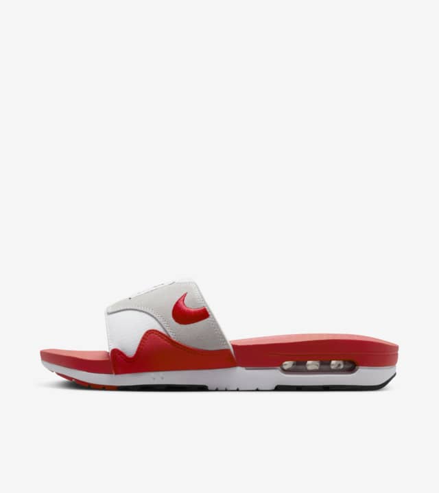 Air Max 1 Slides 'white And University Red' (dh0295-103) Release Date 