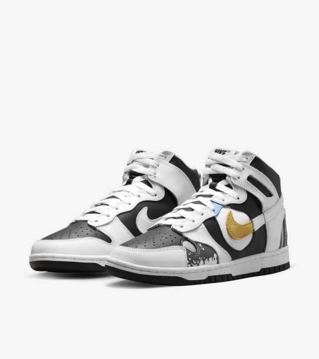 nike dunk high women's black and white